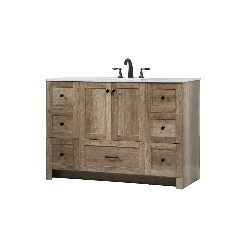 48 inch Single bathroom vanity in natural oak. Picture 7