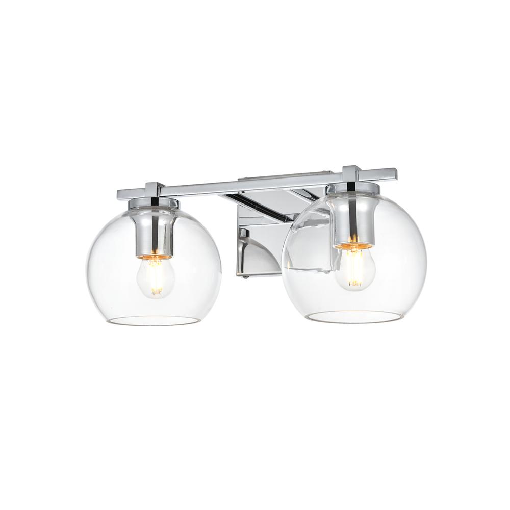 Juelz 2 light Chrome and Clear Bath Sconce. Picture 2