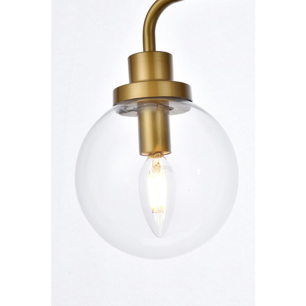 Hanson 3 lights bath sconce in brass with clear shade. Picture 3