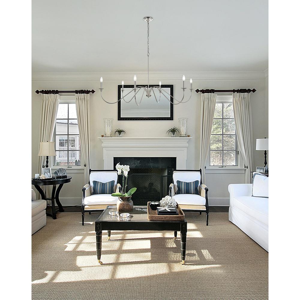Rohan 54 inch chandelier in Polished Nickel. Picture 8