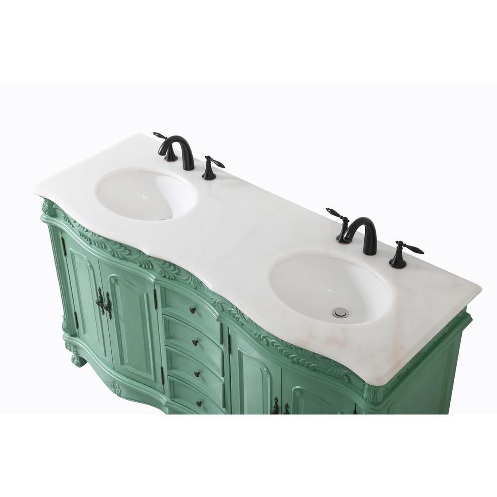 60 inch double bathroom vanity in vintage mint. Picture 10