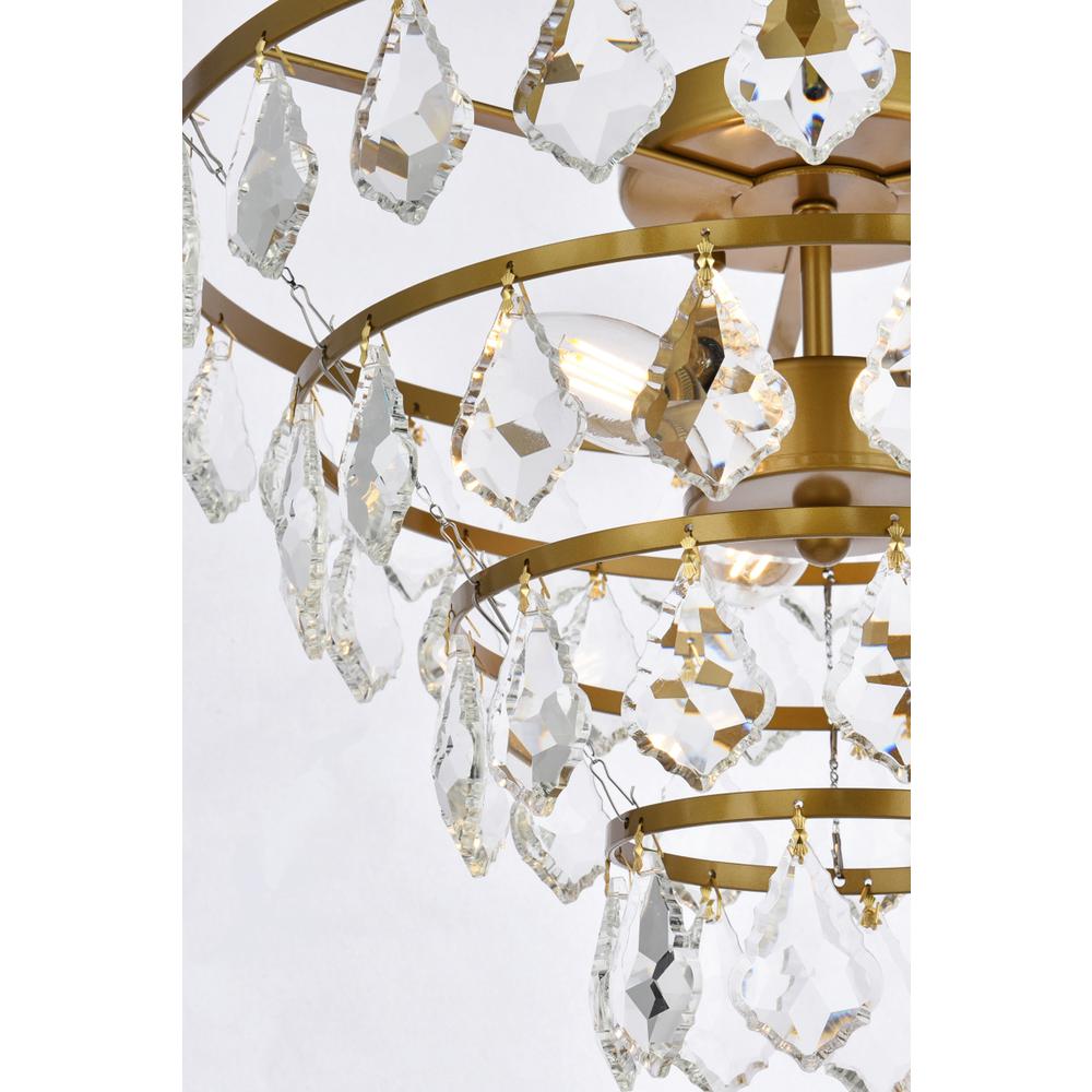 Ella 16 inch flush mount in brass. Picture 4