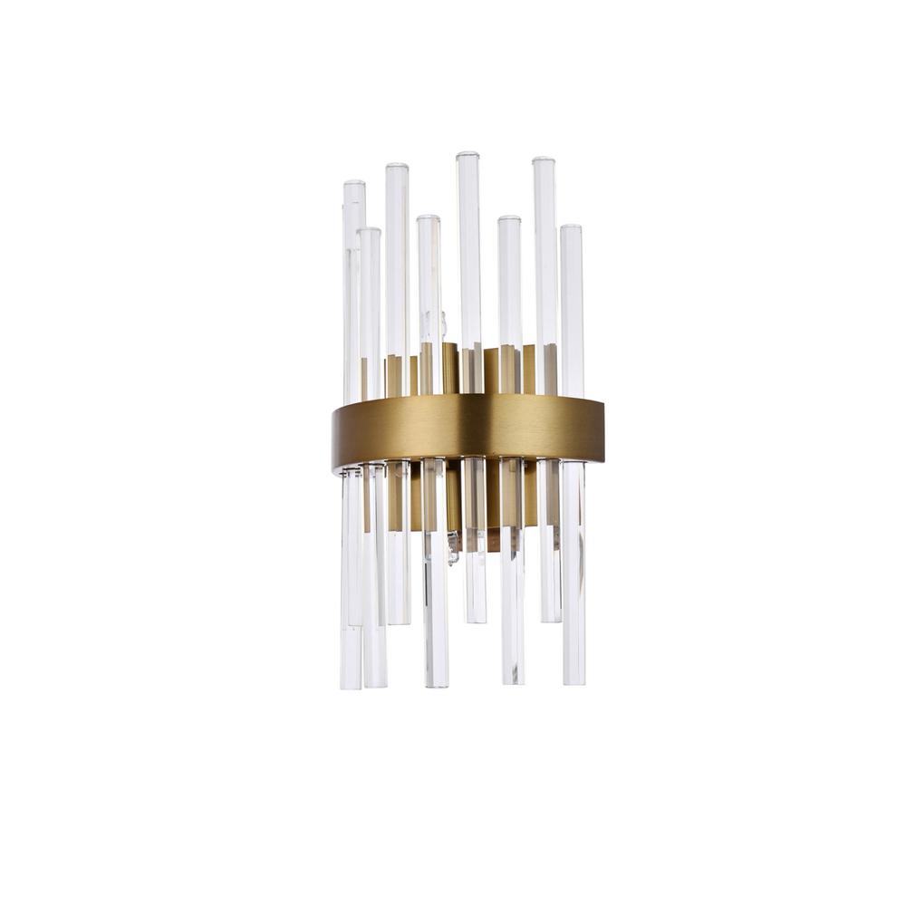 Dallas 2 light Gold and Clear Wall Sconce Clear Royal Cut Crystal. Picture 2