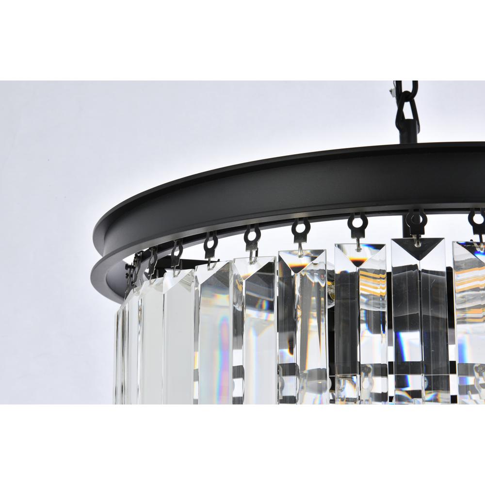 Sydney 9 light Matte Black Chandelier Clear Royal Cut Crystal. Picture 5