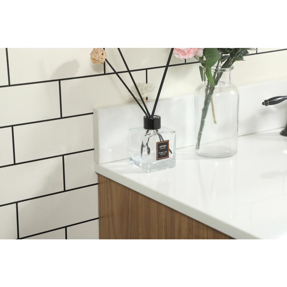 42 inch Single bathroom vanity in walnut brown with backsplash. Picture 5