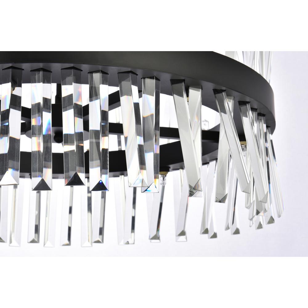 Serephina 25 inch crystal round pendant light in black. Picture 3