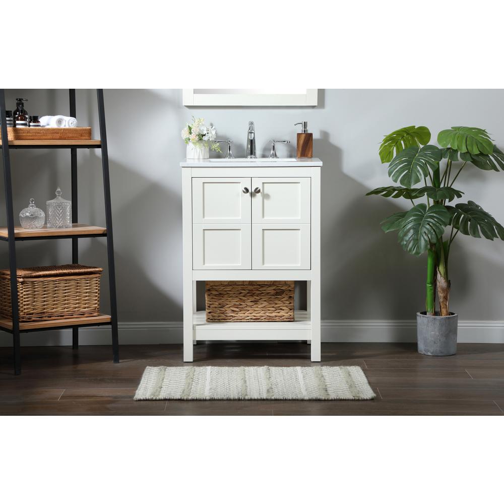 24 inch Single bathroom vanity in white. Picture 14