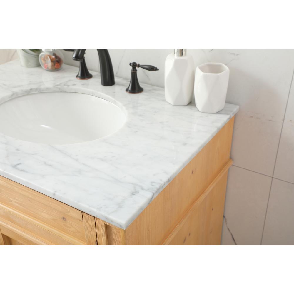 32 inch Single bathroom vanity in natural wood. Picture 5