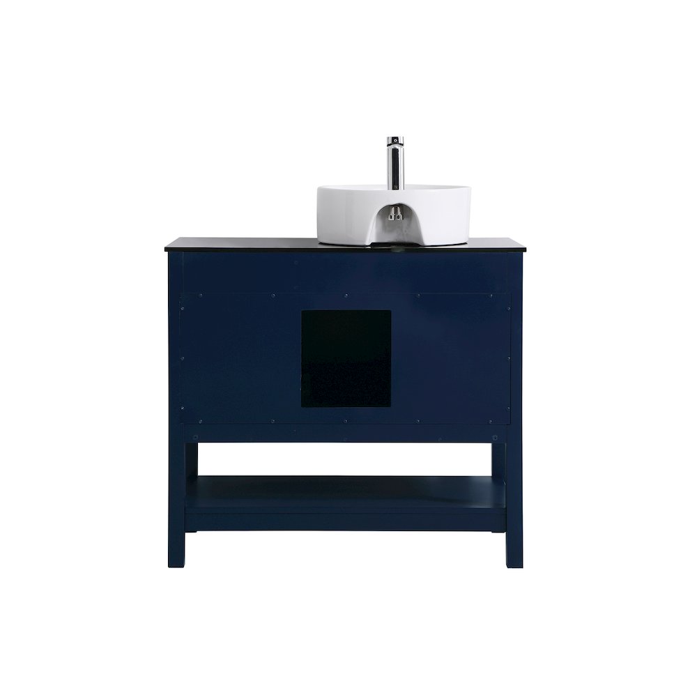 36 Inch Vessel Sink Bathroom Vanity In Blue. Picture 15