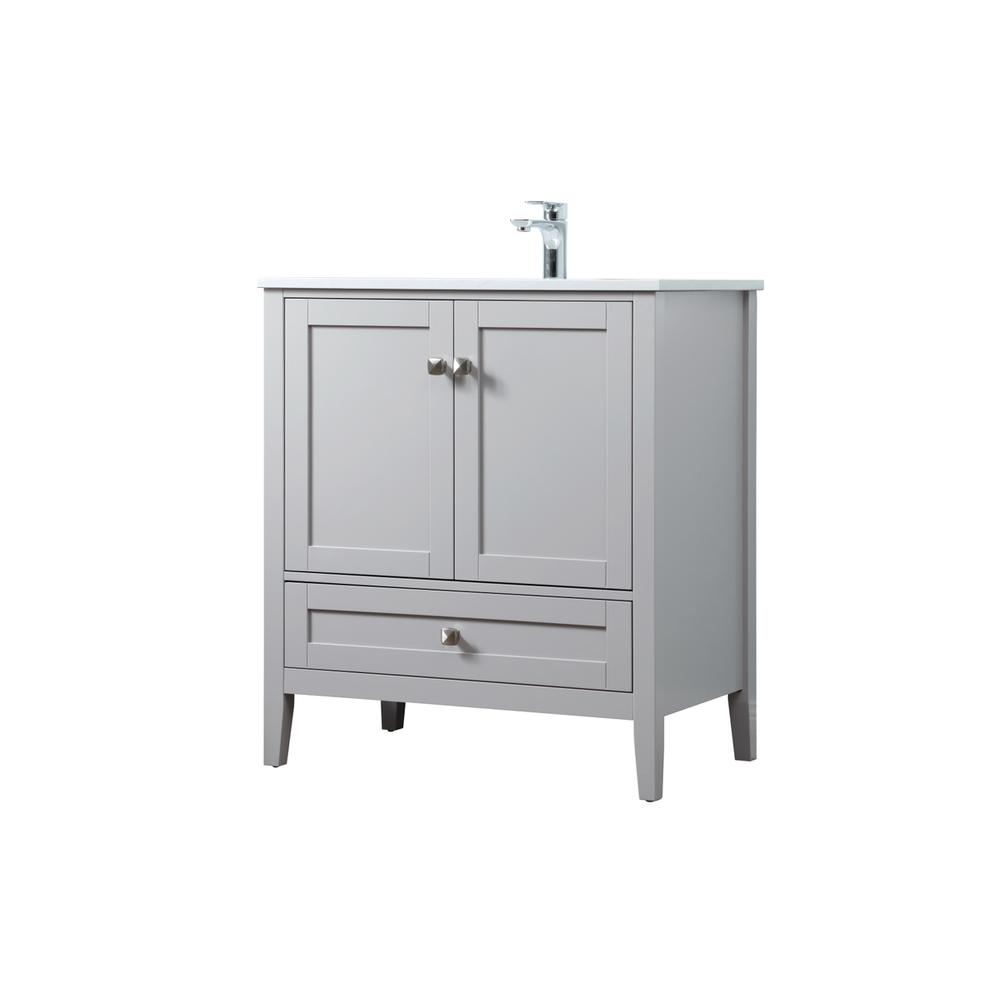 30 Inch SIngle Bathroom Vanity In Grey. Picture 7
