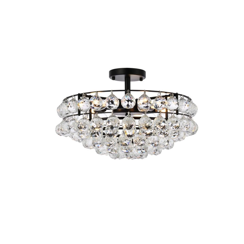 Savannah 18 inch flush mount in black. Picture 1