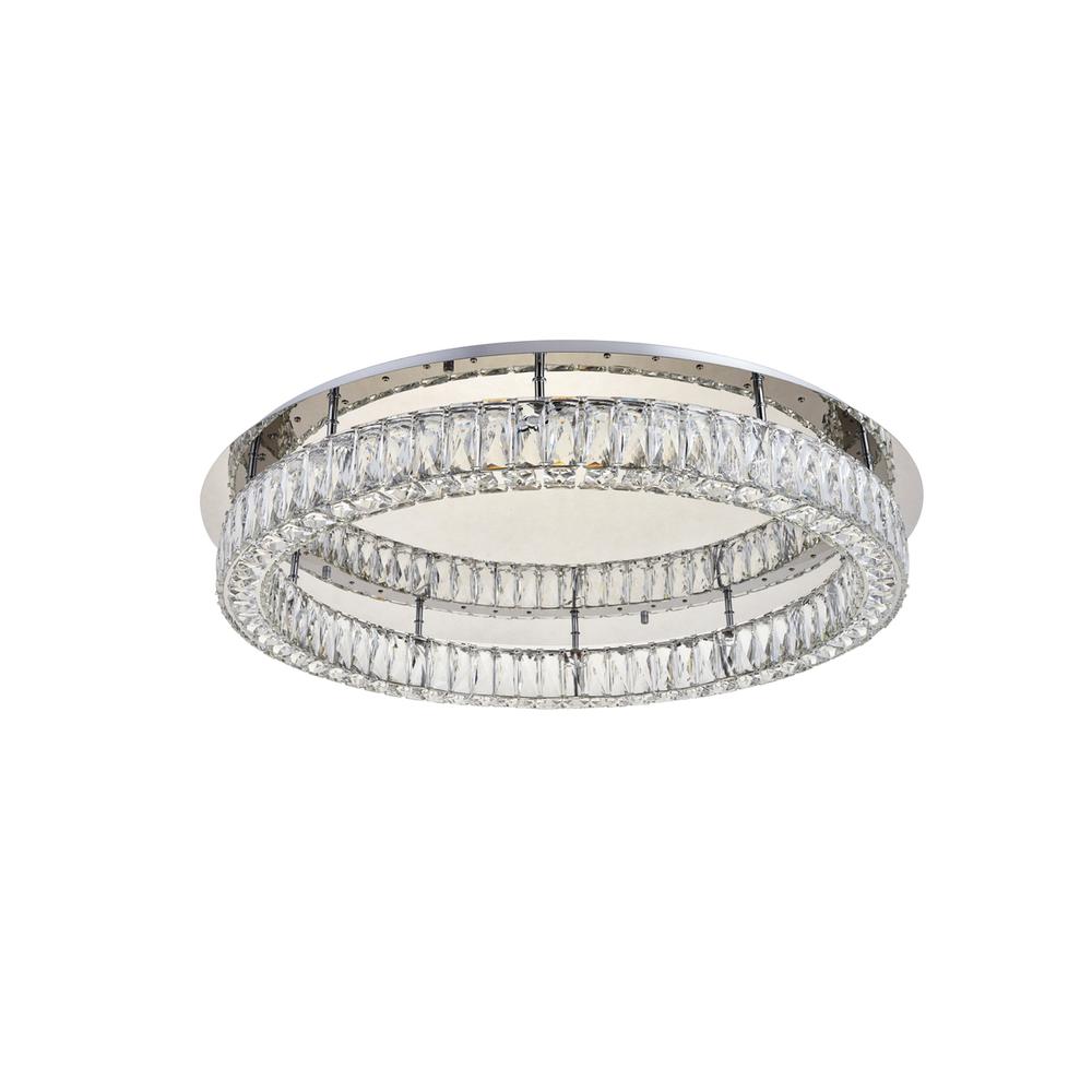 Monroe LED light Chrome Flush Mount Clear Royal Cut Crystal. Picture 6