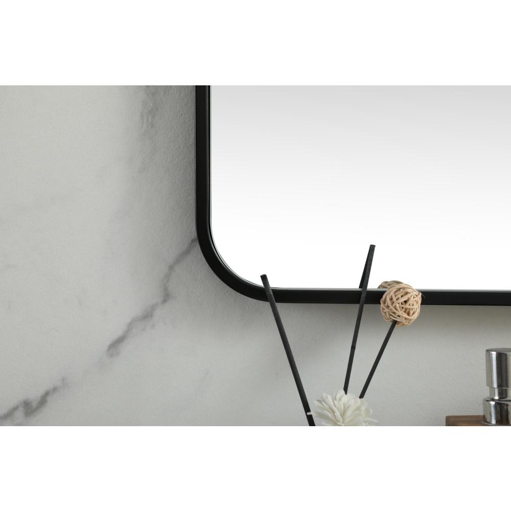 Soft corner metal square mirror 48x48 inch in Black. Picture 5