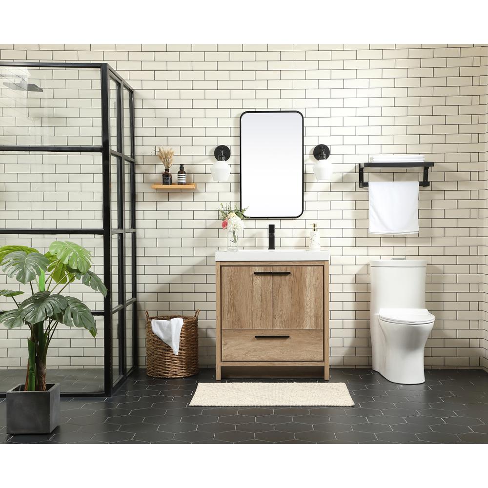 30 inch Single bathroom vanity in natural oak. Picture 4