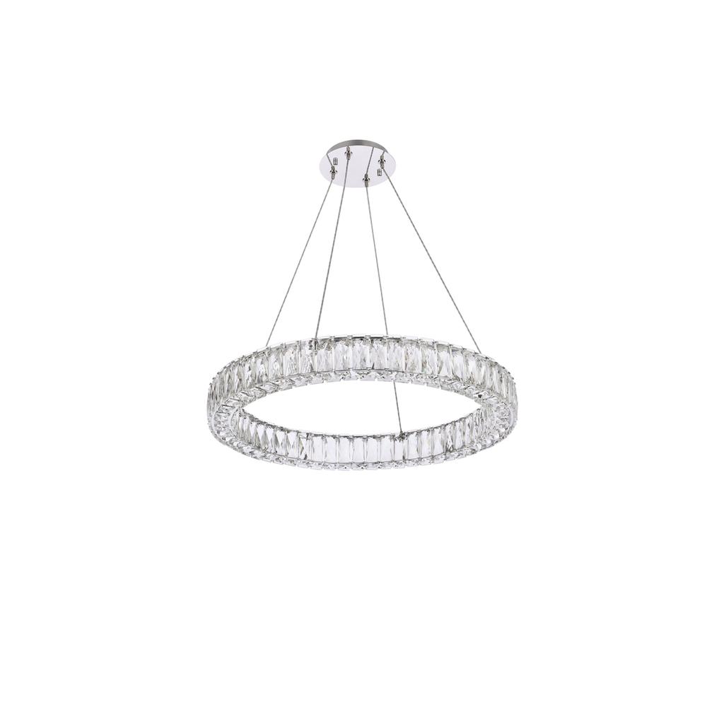 Monroe 26 inch LED round Single pendant in chrome. Picture 6
