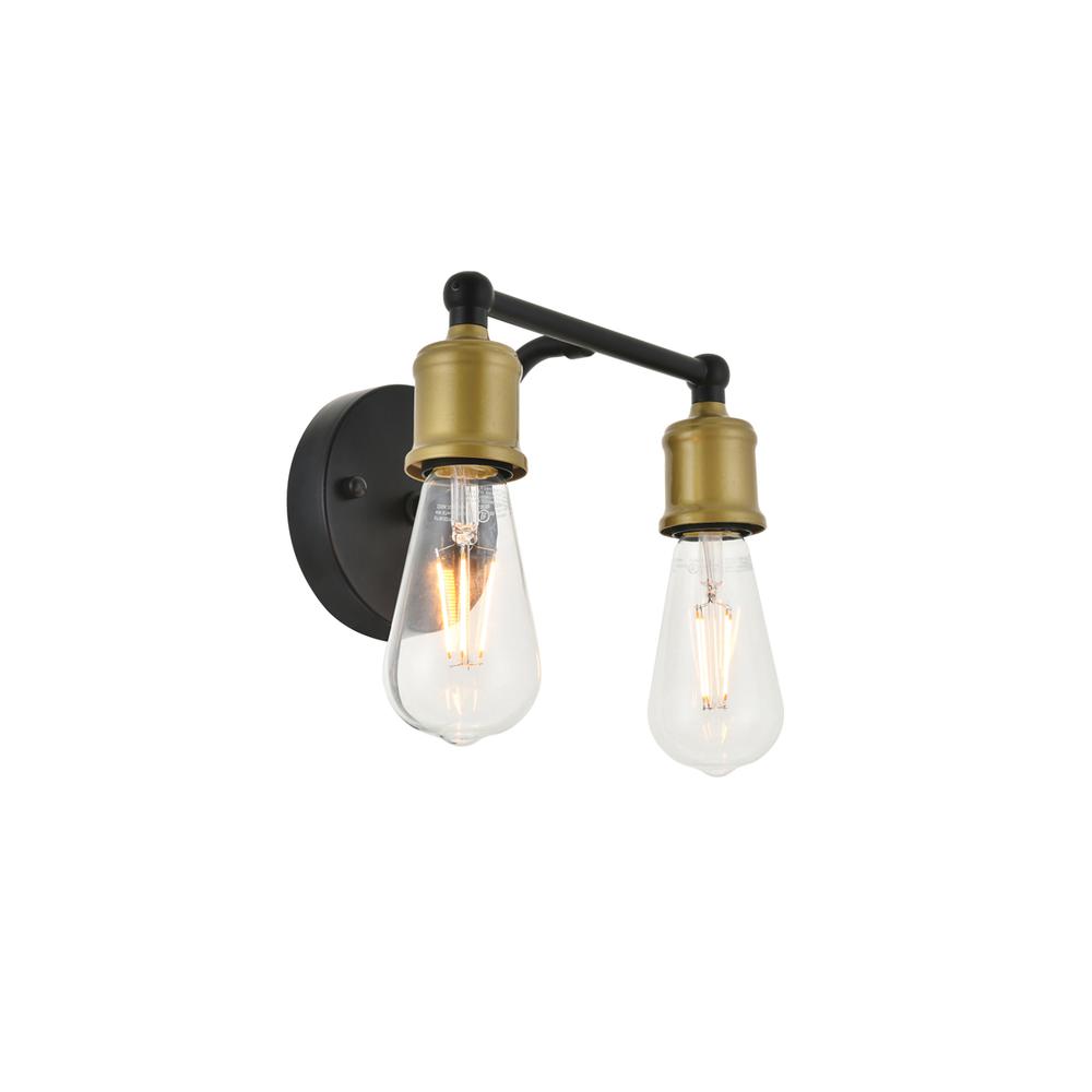 Serif 2 light brass and black Wall Sconce. Picture 5