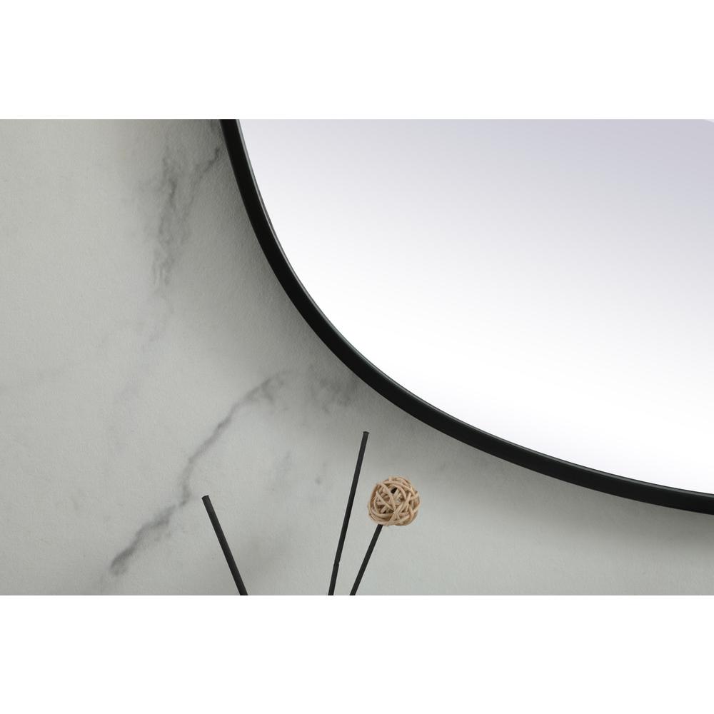 Metal Frame Oval Mirror 30x48 Inch in Black. Picture 5