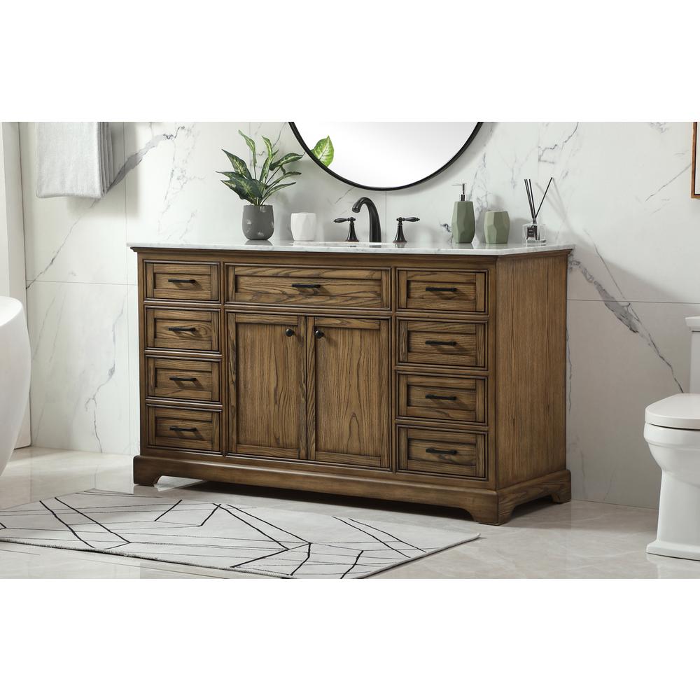 60 inch Single bathroom vanity in driftwood. Picture 2