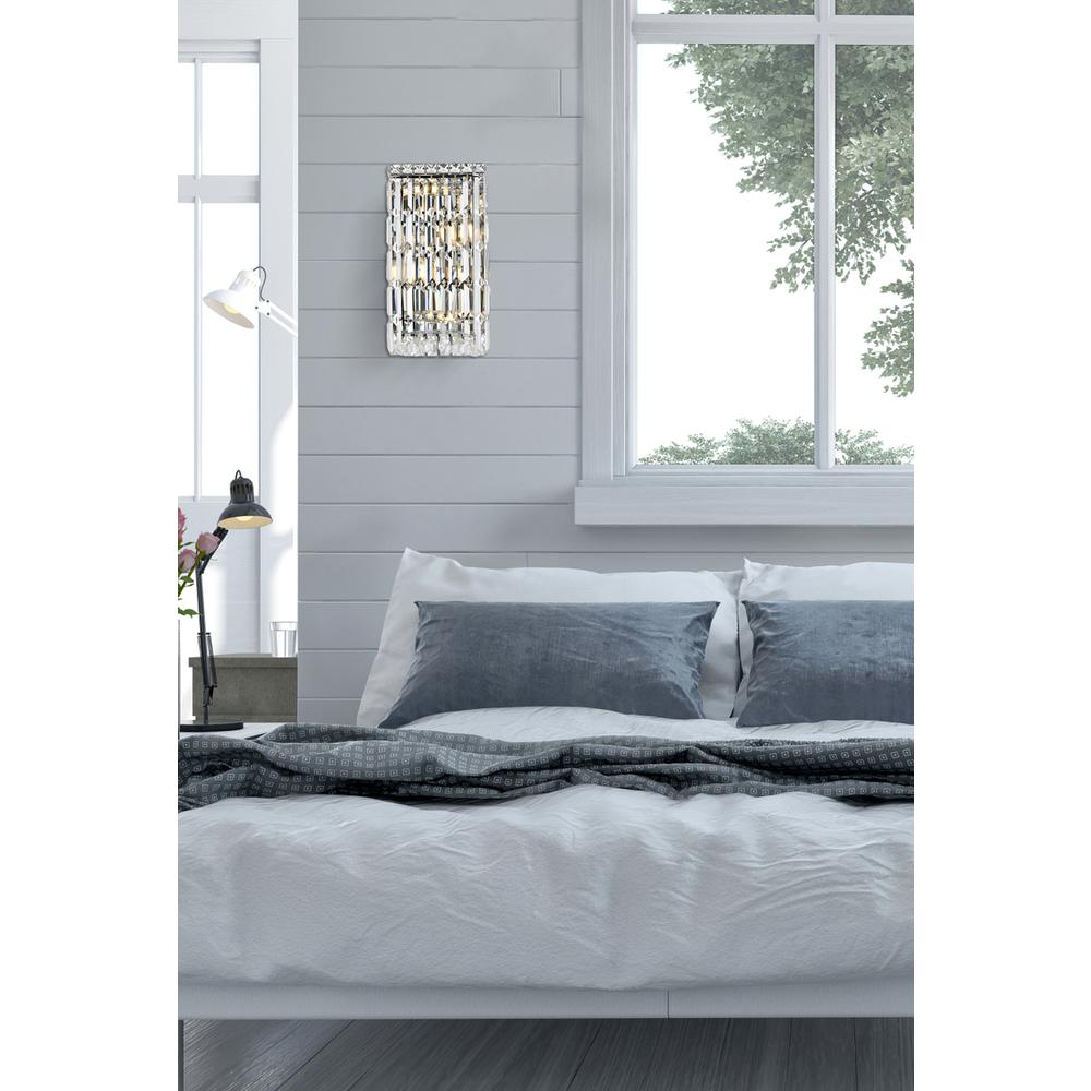 Maxime 4 Light Chrome Wall Sconce Clear Royal Cut Crystal. Picture 7