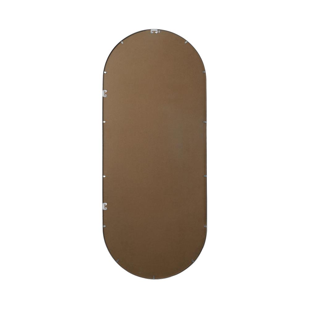 Metal Frame Oval Mirror 30x72 Inch in Silver. Picture 10