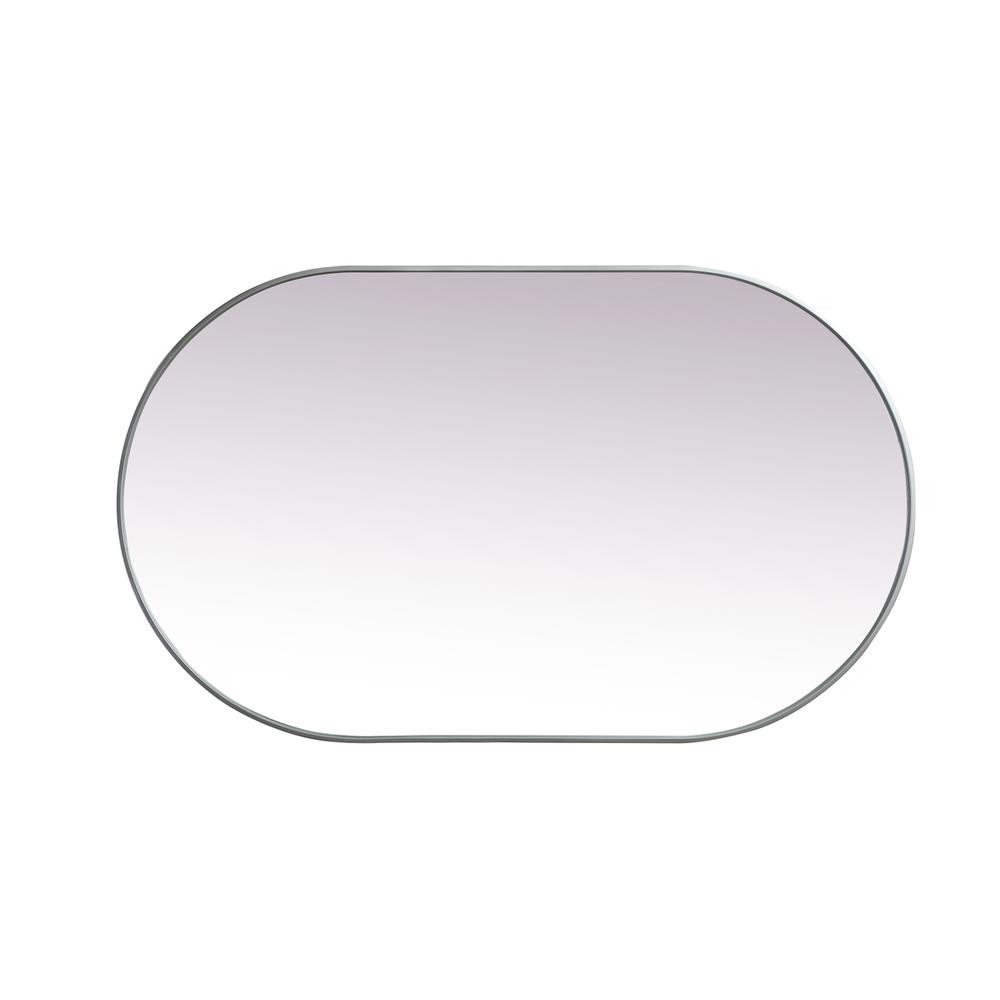 Metal Frame Oval Mirror 36x60 Inch in Silver. Picture 8