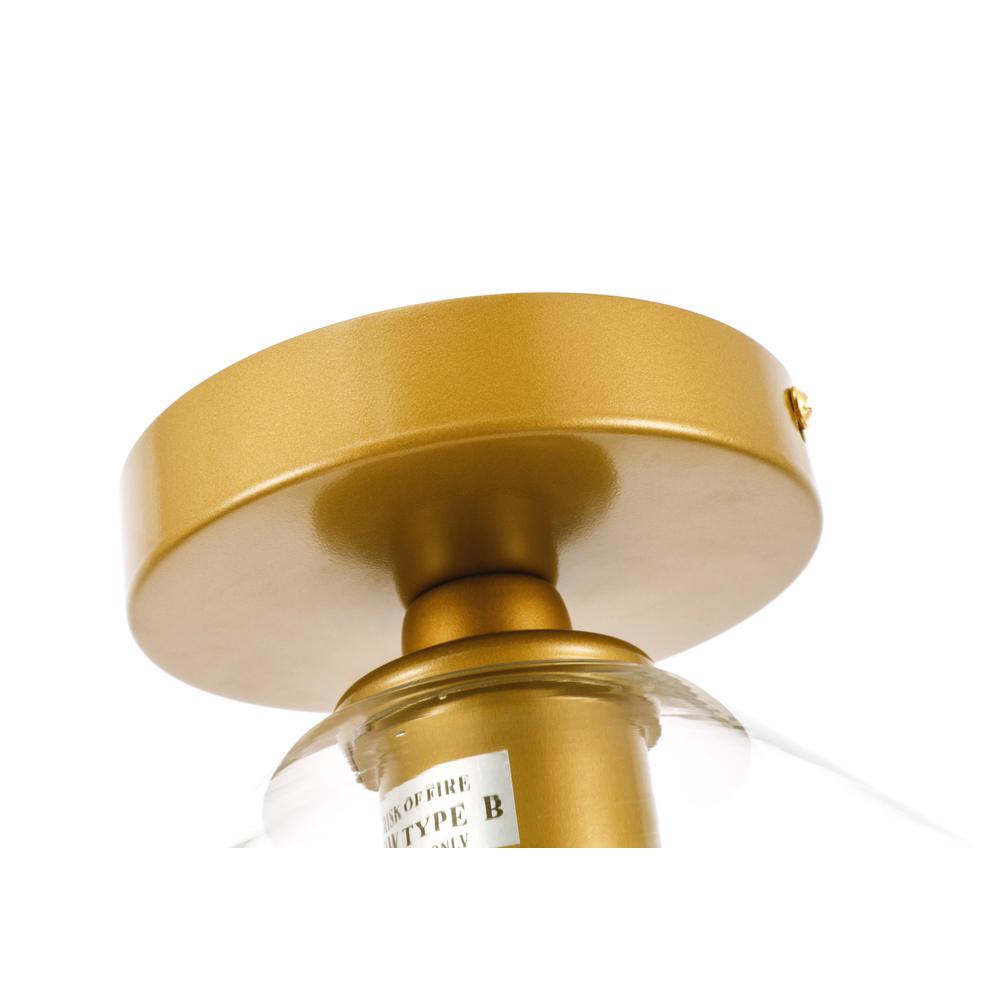 Gene 1 light Brass and Clear glass Flush mount. Picture 10