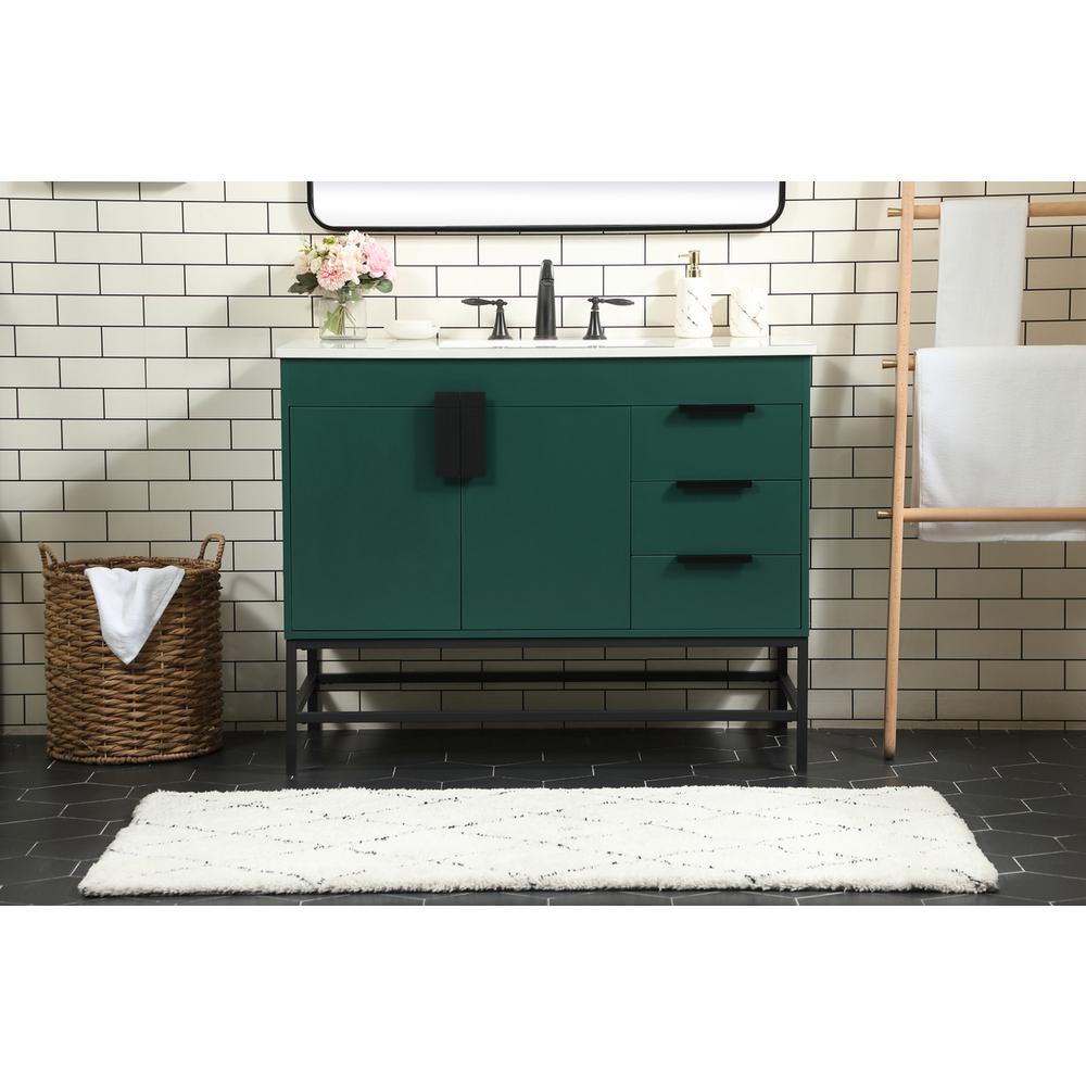 42 inch Single bathroom vanity in green. Picture 14