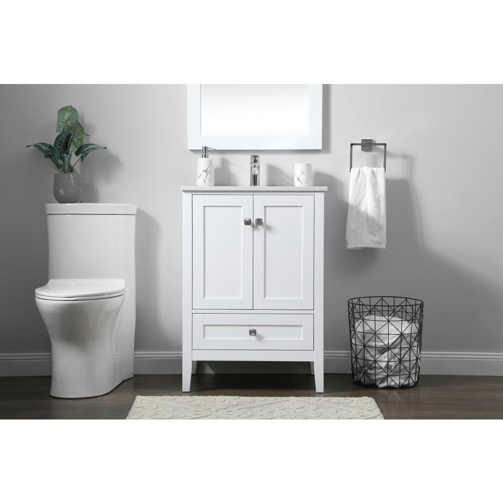 24 Inch SIngle Bathroom Vanity In White. Picture 14