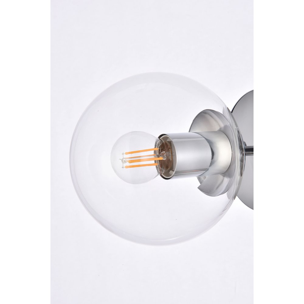 Mimi Six Inch Dual Flush Mount And Bath Sconce In Chrome With Clear Glass. Picture 4