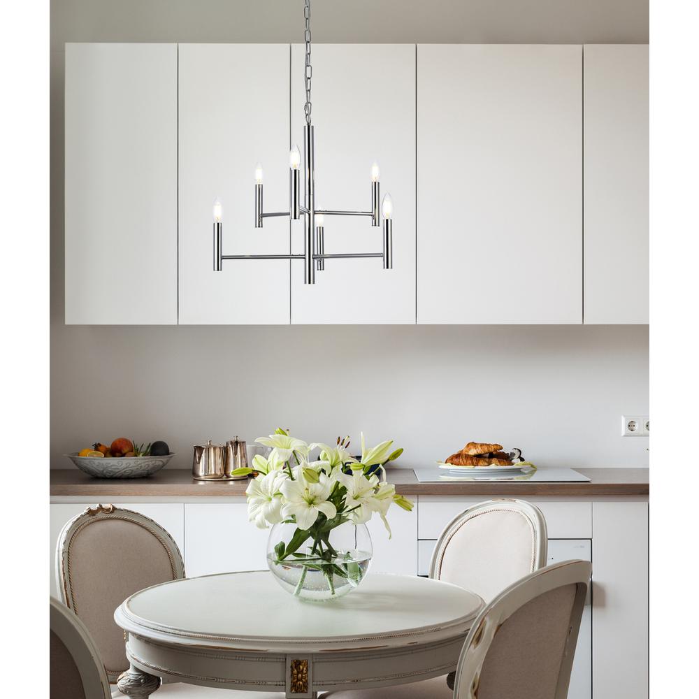 Carmella 6 lights pendant in chrome. Picture 7