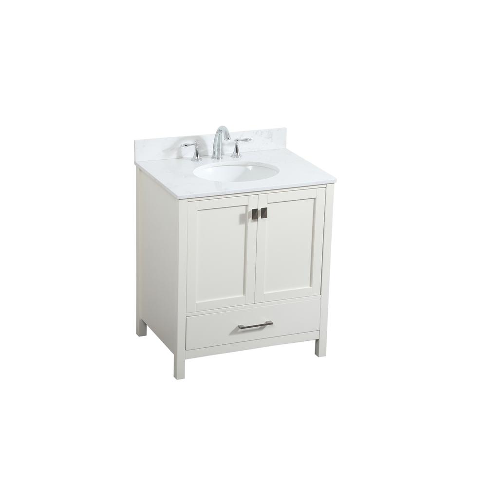 30 inch Single bathroom vanity in white with backsplash. Picture 8