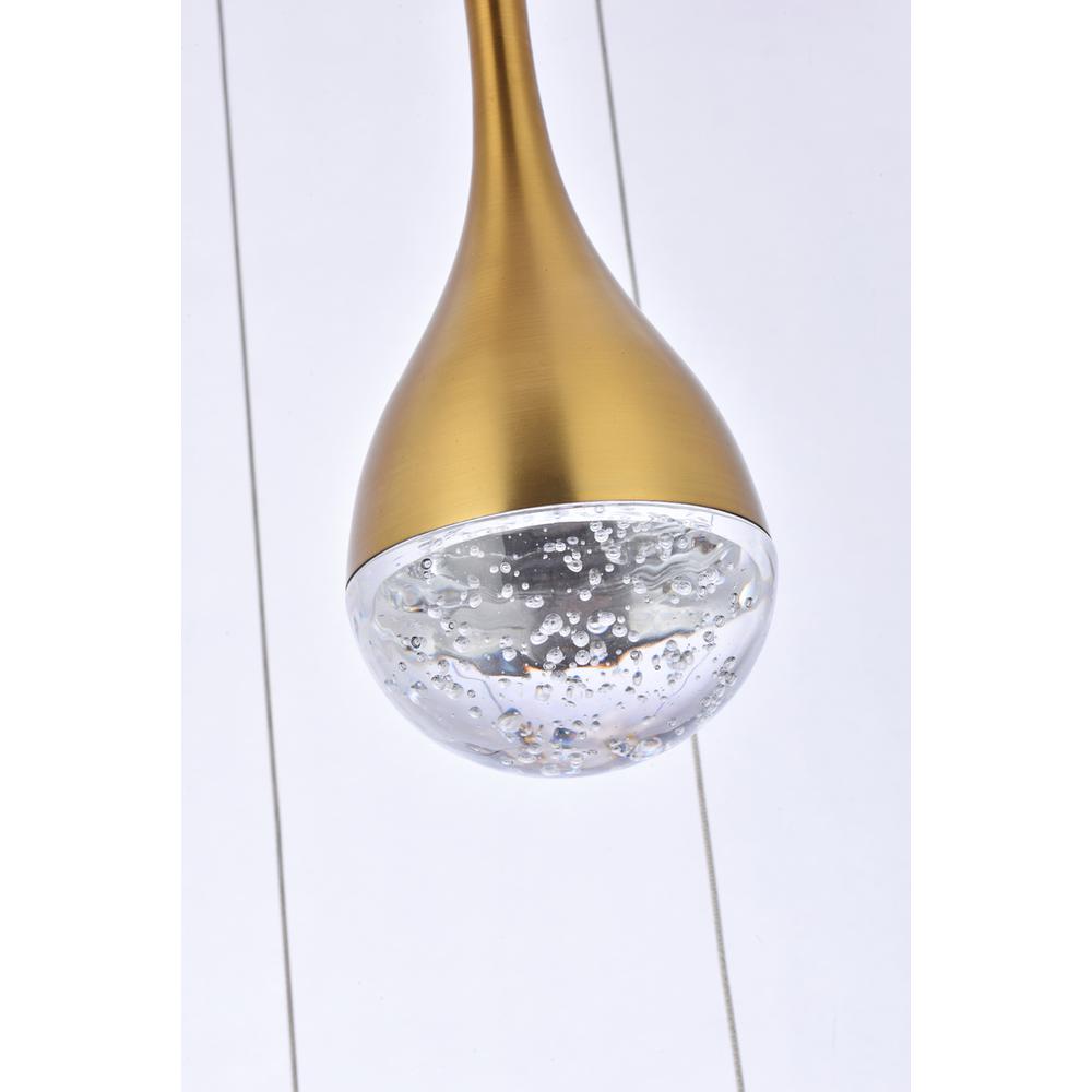 Amherst 14.5 inch LED pendant in satin gold. Picture 4