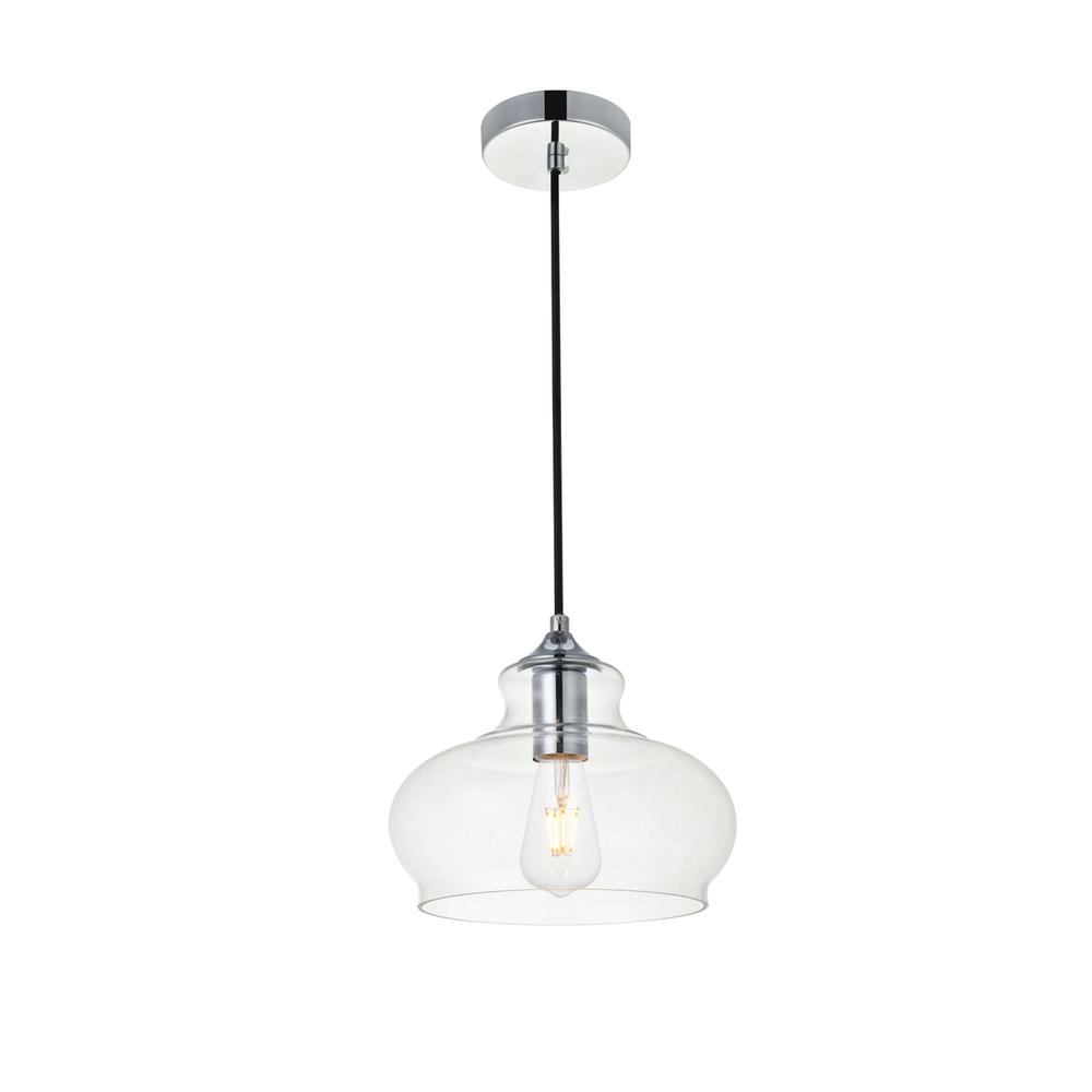 Destry 1 Light Chrome Pendant With Clear Glass. Picture 2
