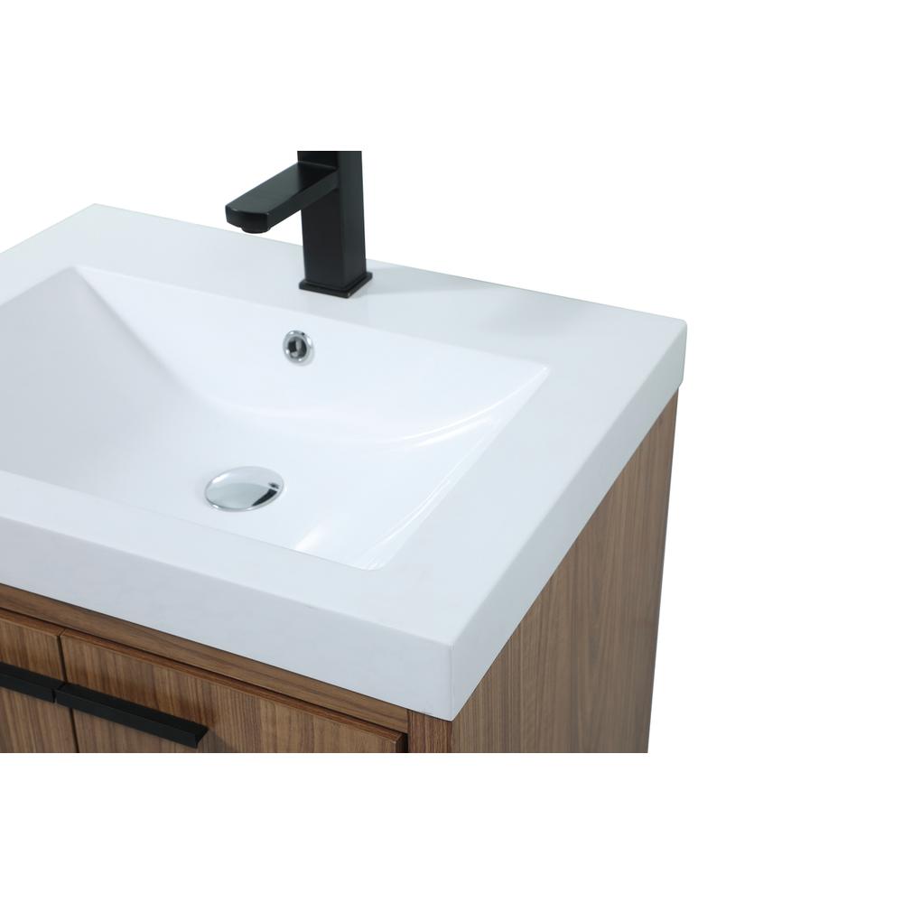 24 inch Single bathroom vanity in walnut brown. Picture 11