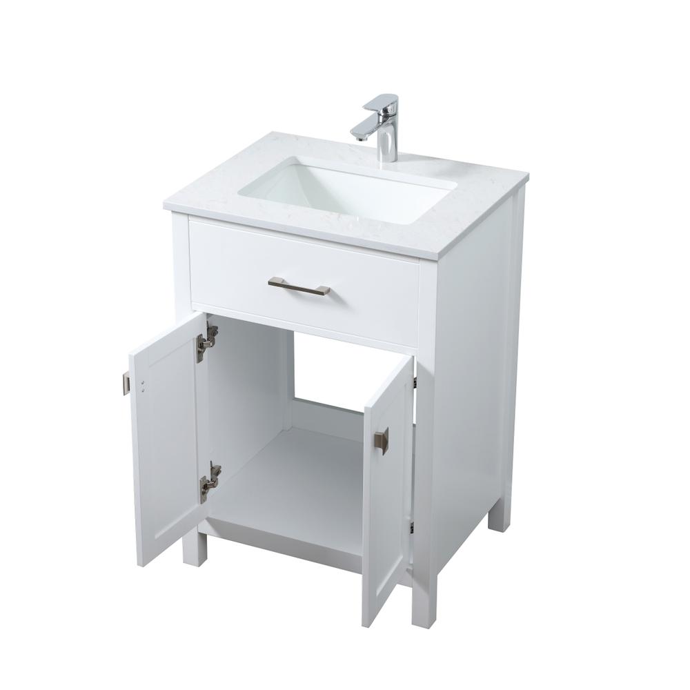 24 Inch SIngle Bathroom Vanity In White. Picture 9