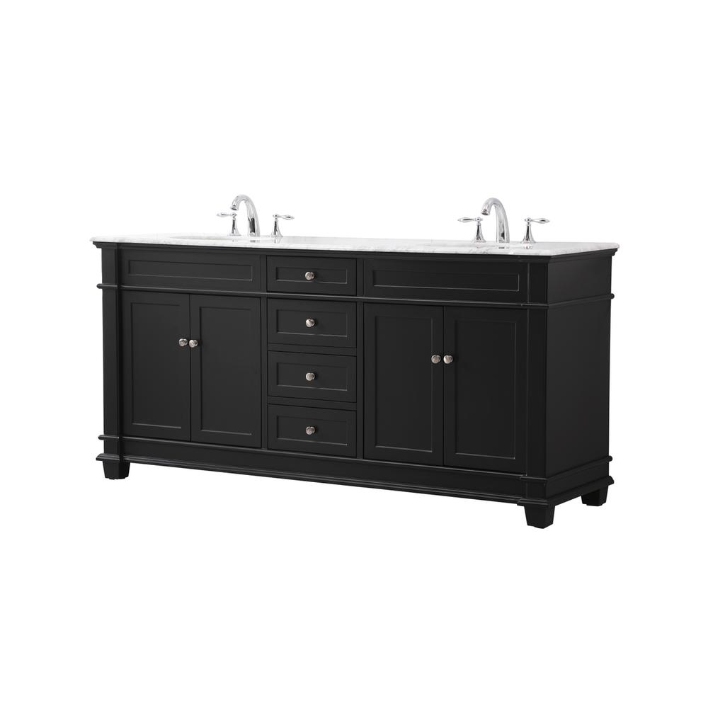 72 inch double bathroom vanity set in black. Picture 7