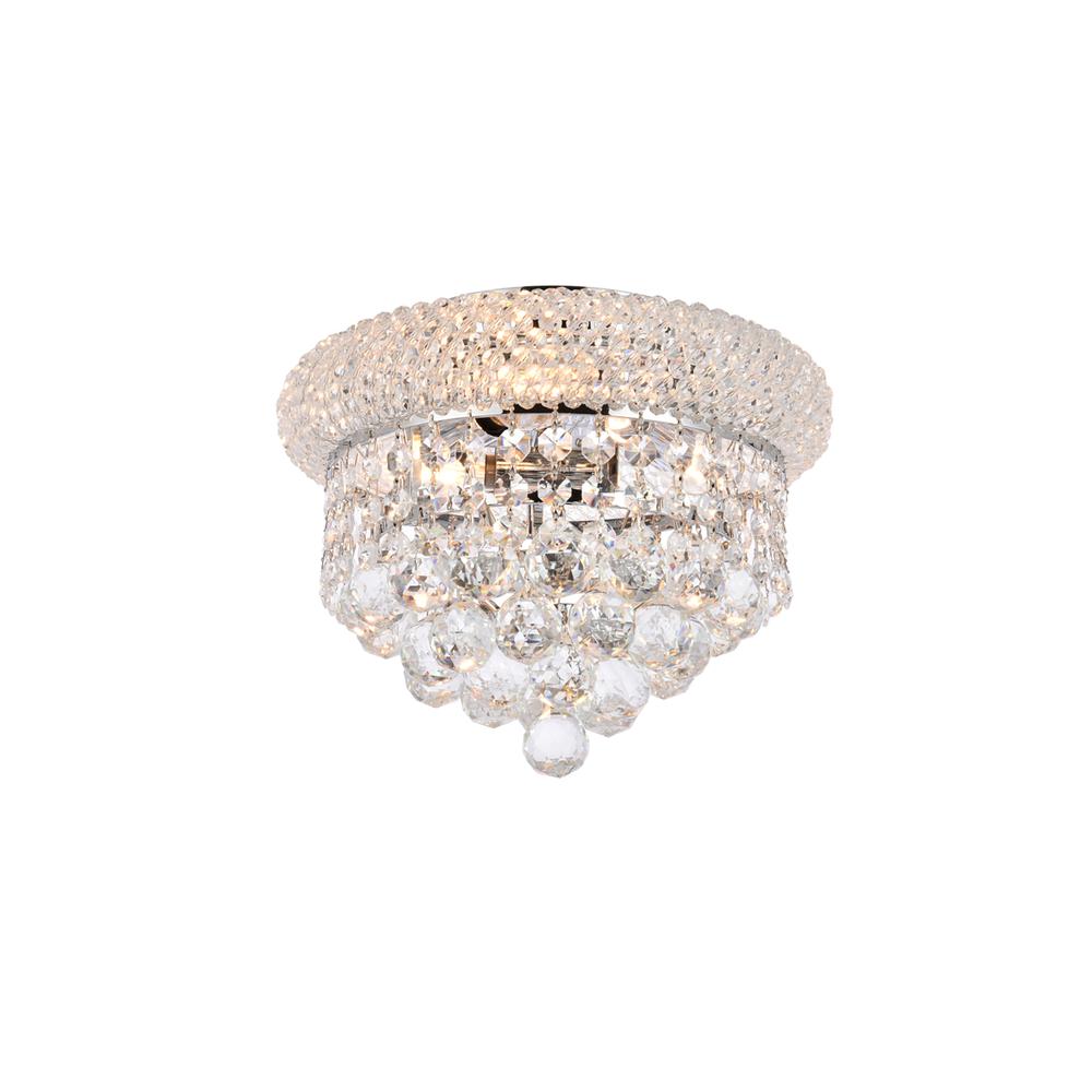 Primo 3 light Chrome Flush Mount Clear Royal Cut Crystal. Picture 6