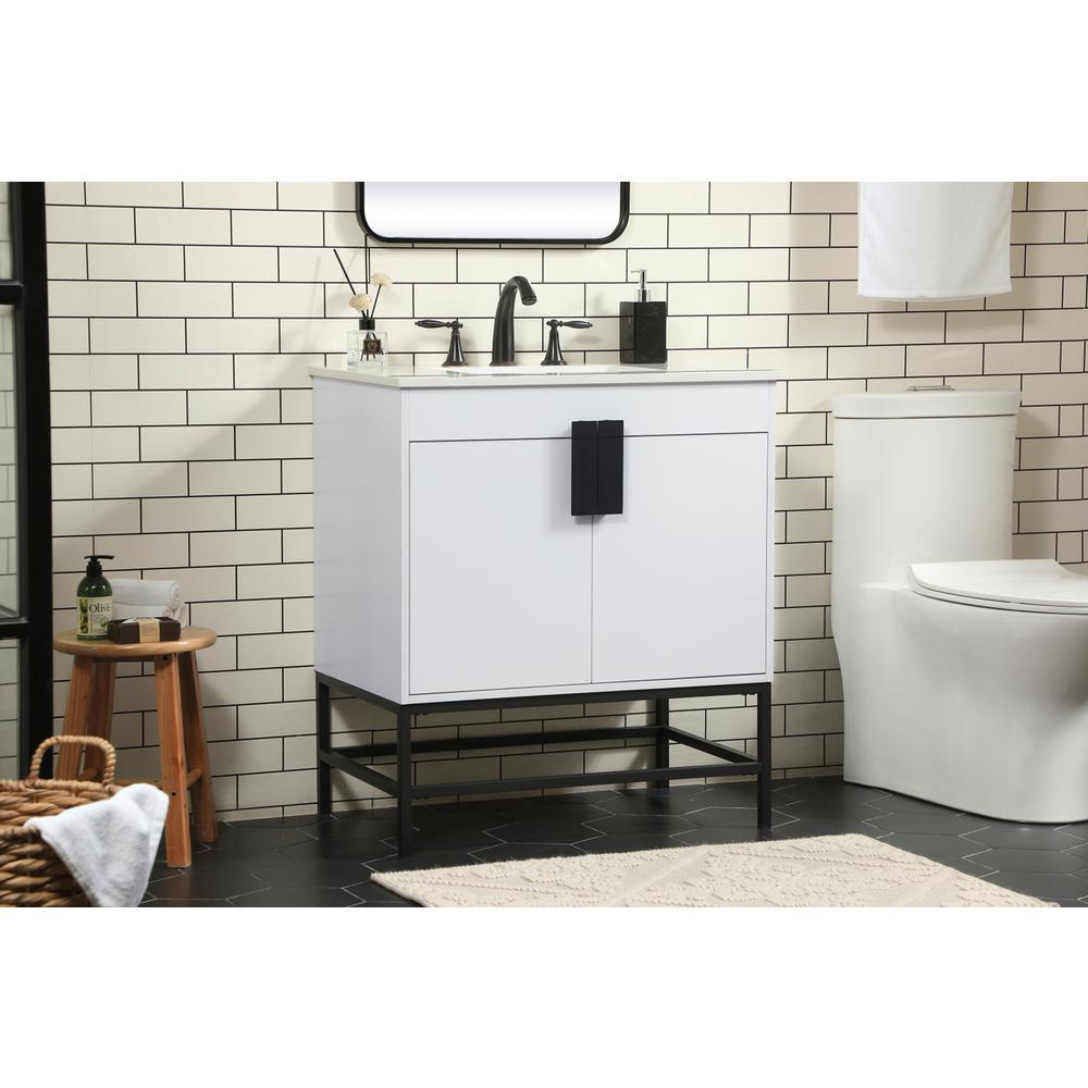 30 inch Single bathroom vanity in white. Picture 2