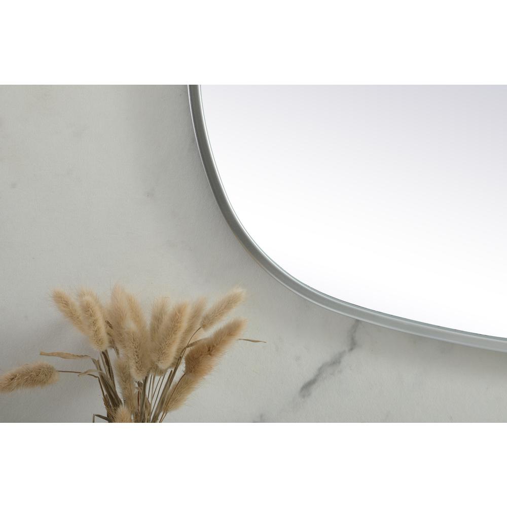 Metal Frame Oval Mirror 24x60 Inch in Silver. Picture 5