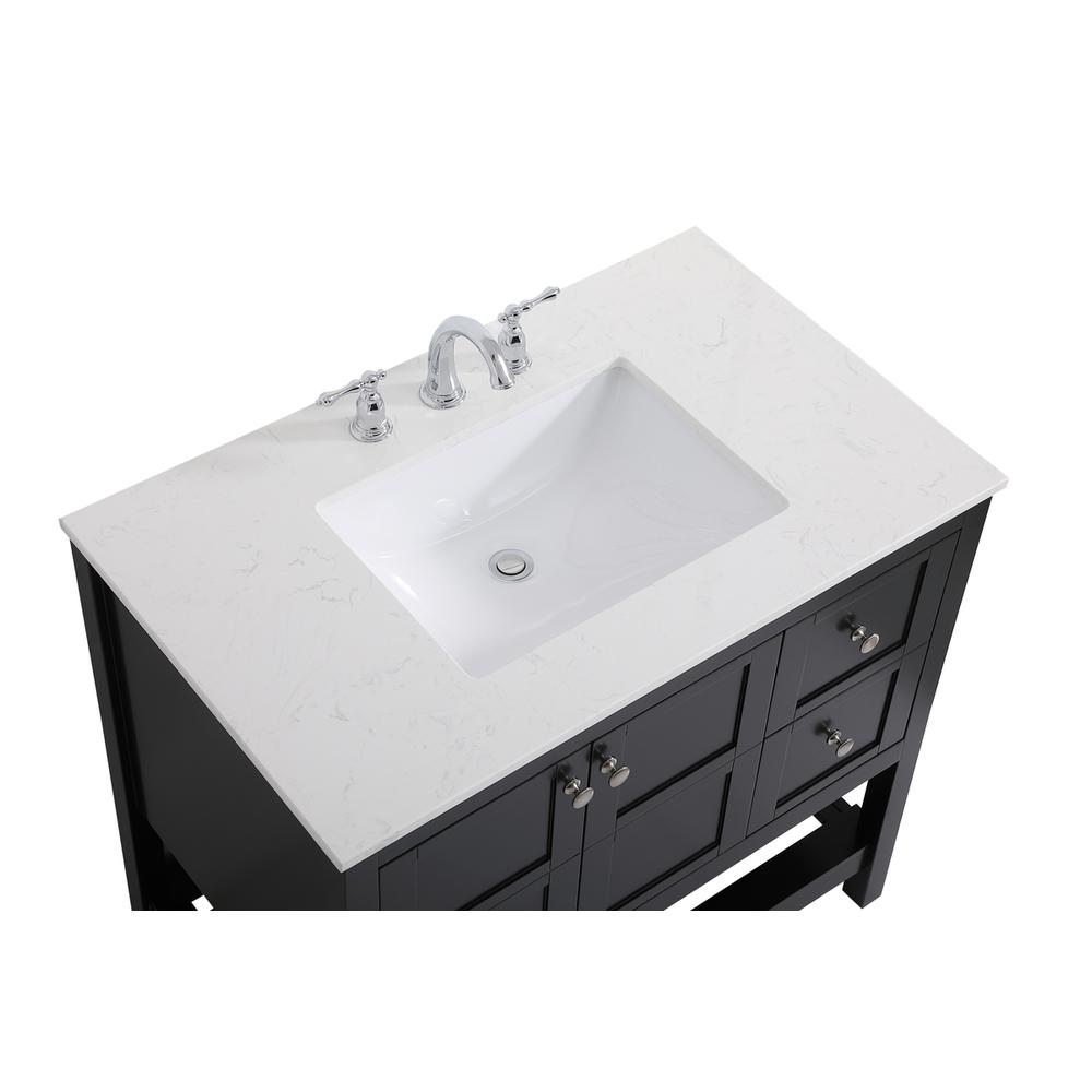 36 inch Single Bathroom Vanity in Black. Picture 9