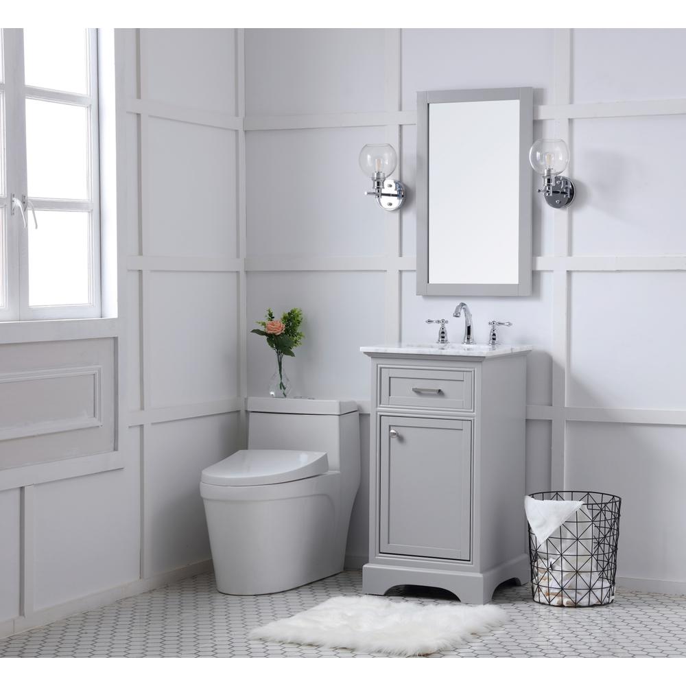 19 in. Single Bathroom Vanity set in light grey. Picture 9