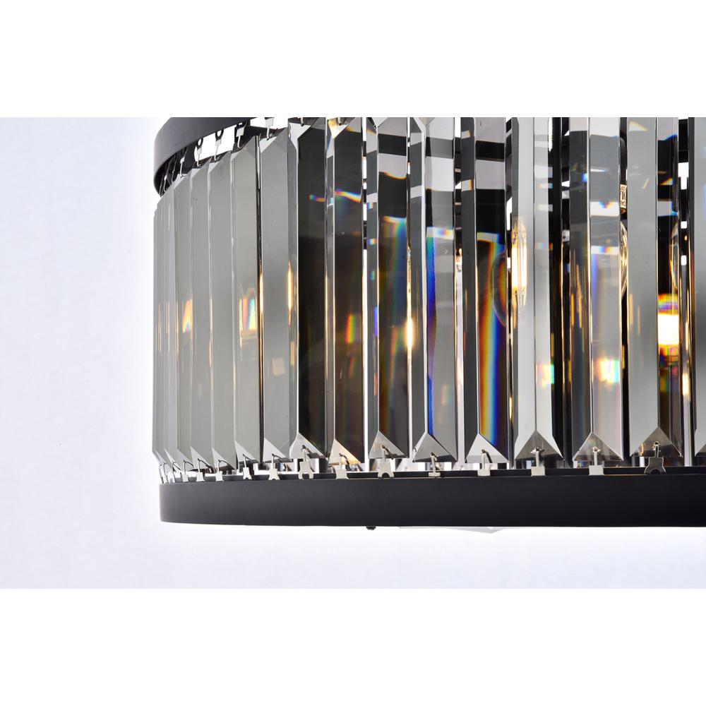 Chelsea 10 light Matte Black Chandelier Silver Shade (Grey) Royal Cut Crystal. Picture 3
