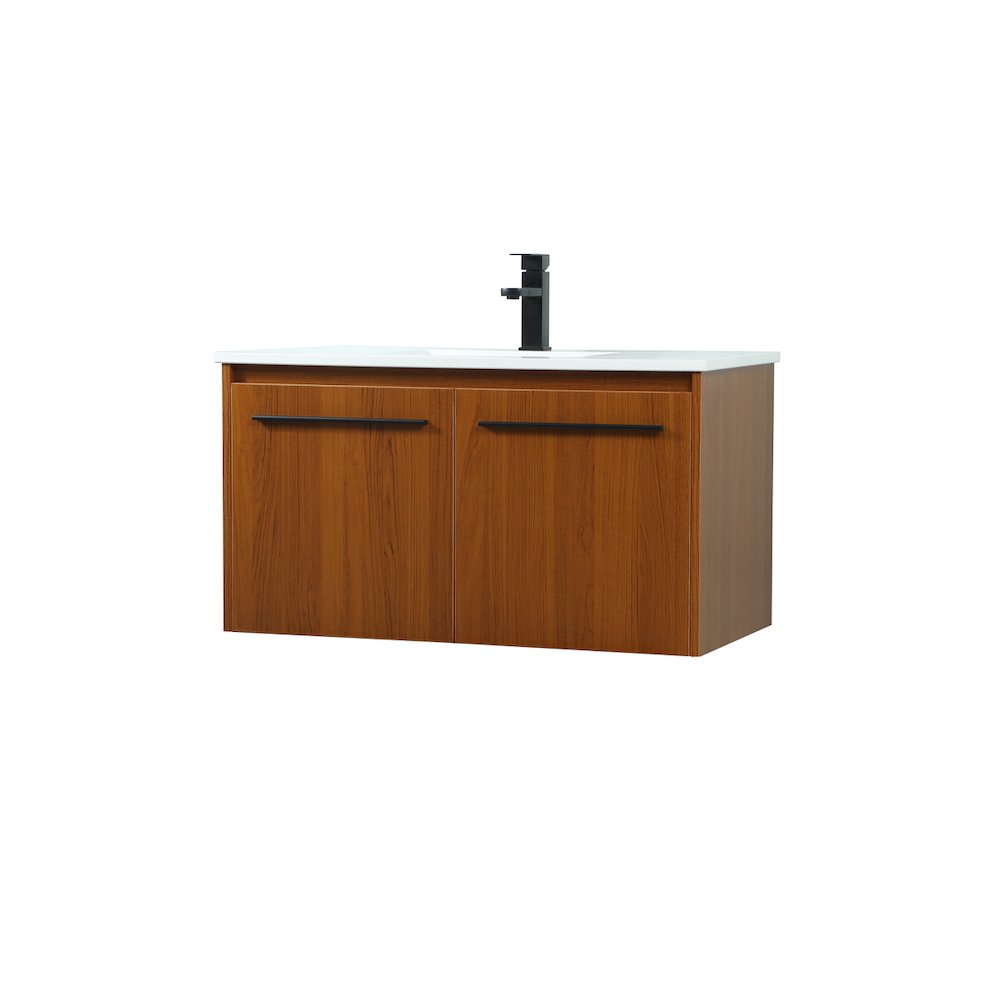 36 Inch Single Bathroom Vanity In Teak. Picture 8