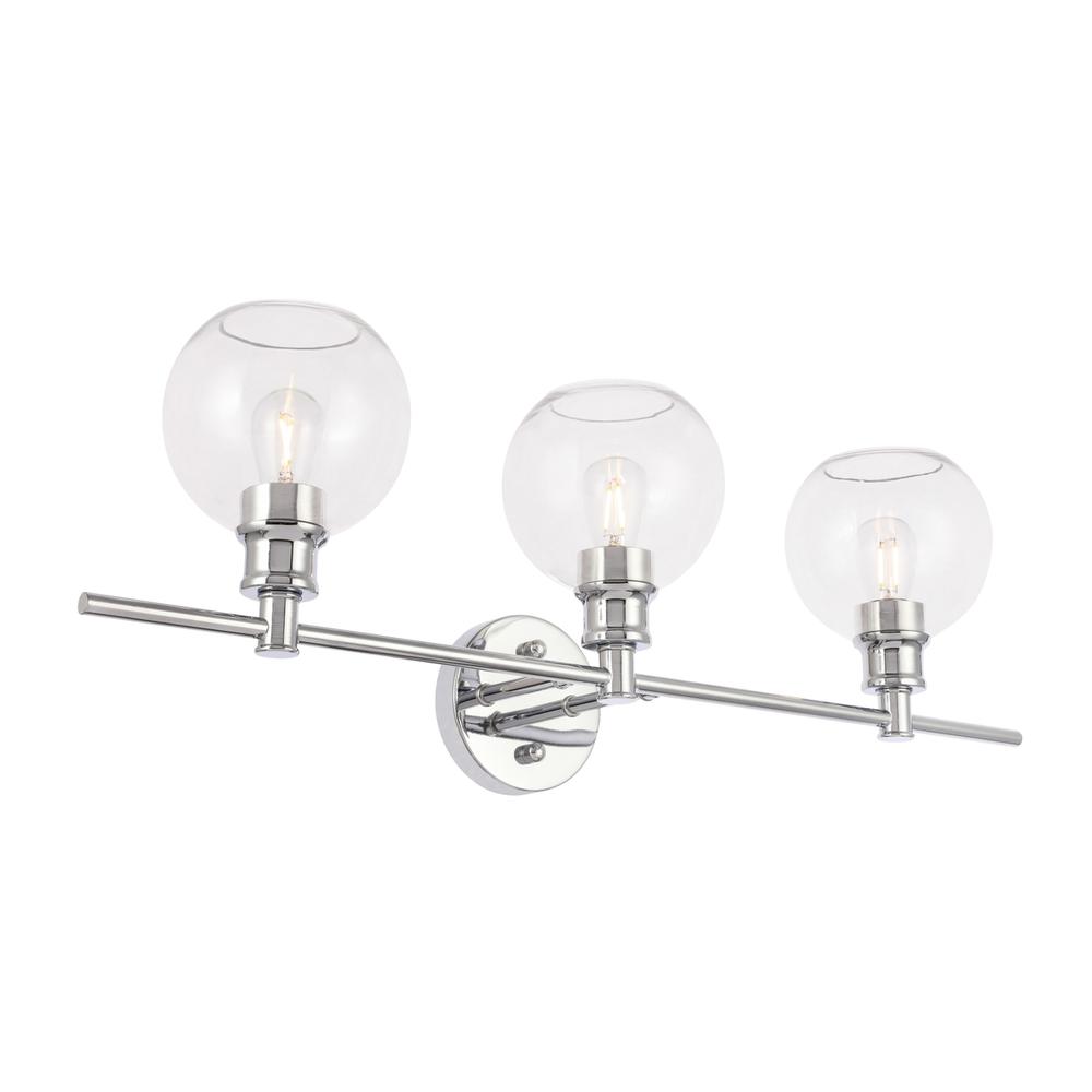 Collier 3 light Chrome and Clear glass Wall sconce. Picture 5