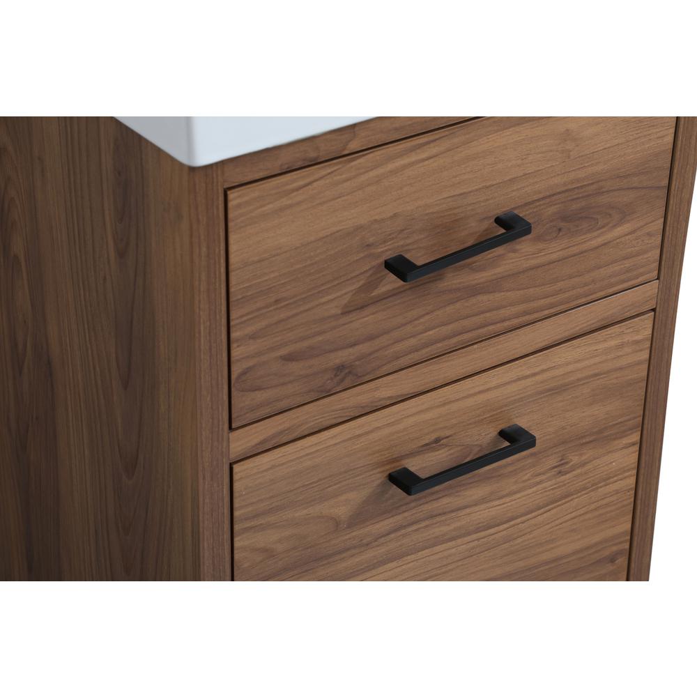 18 inch bathroom vanity in walnut brown. Picture 11