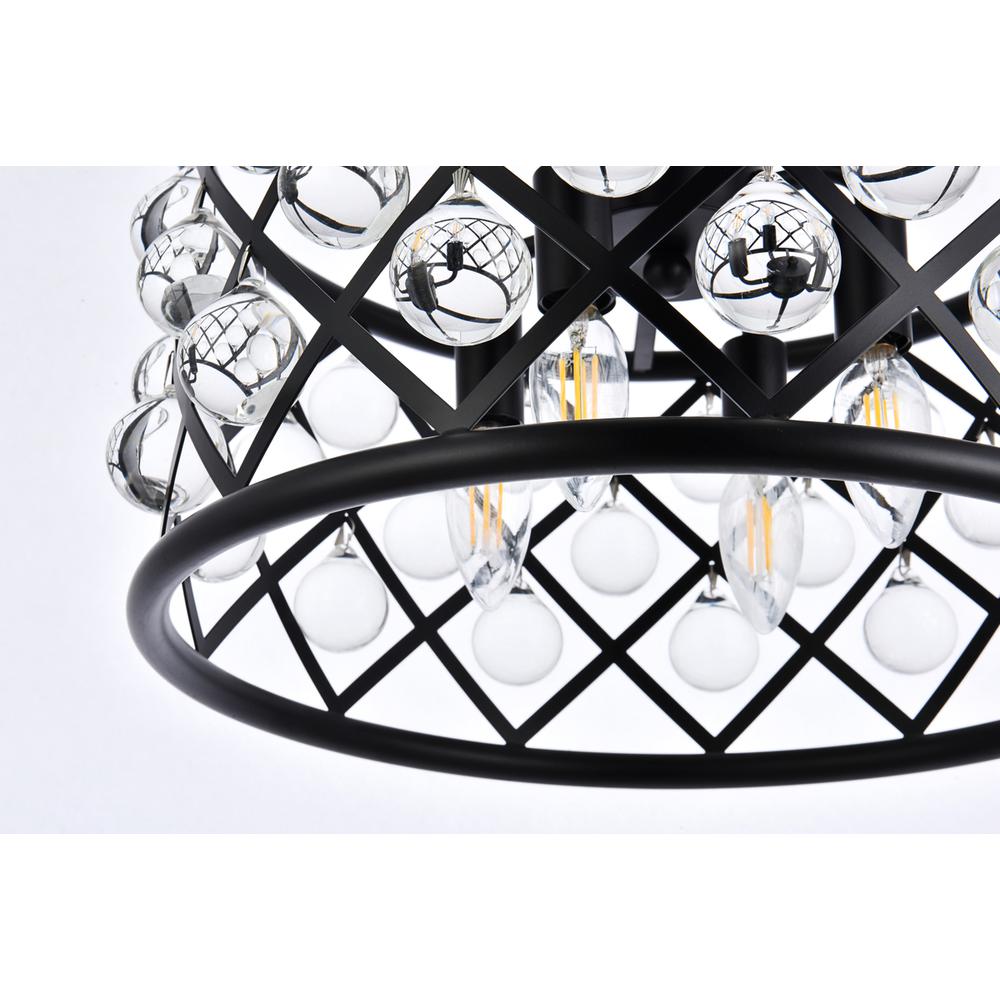 Madison 4 light Matte Black Pendant Clear Royal Cut Crystal. Picture 3