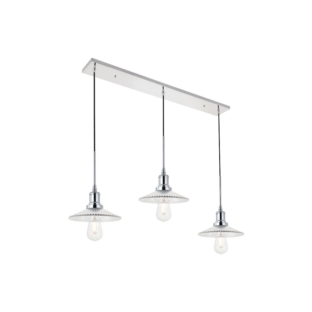 Waltz 3 Light Chrome Pendant. Picture 6