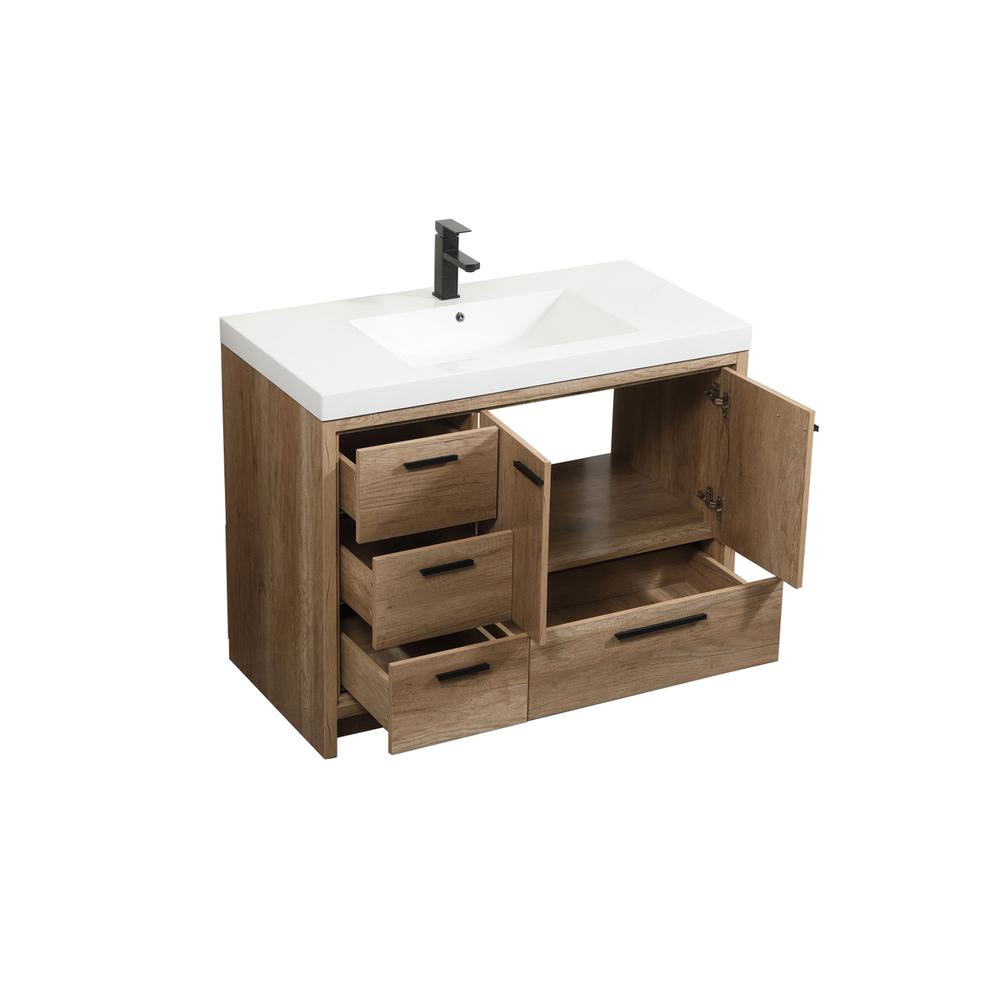 42 inch Single bathroom vanity in natural oak. Picture 9