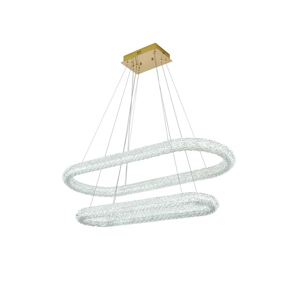 Bowen 42 inch Adjustable LED Chandelier in Satin Gold. Picture 3
