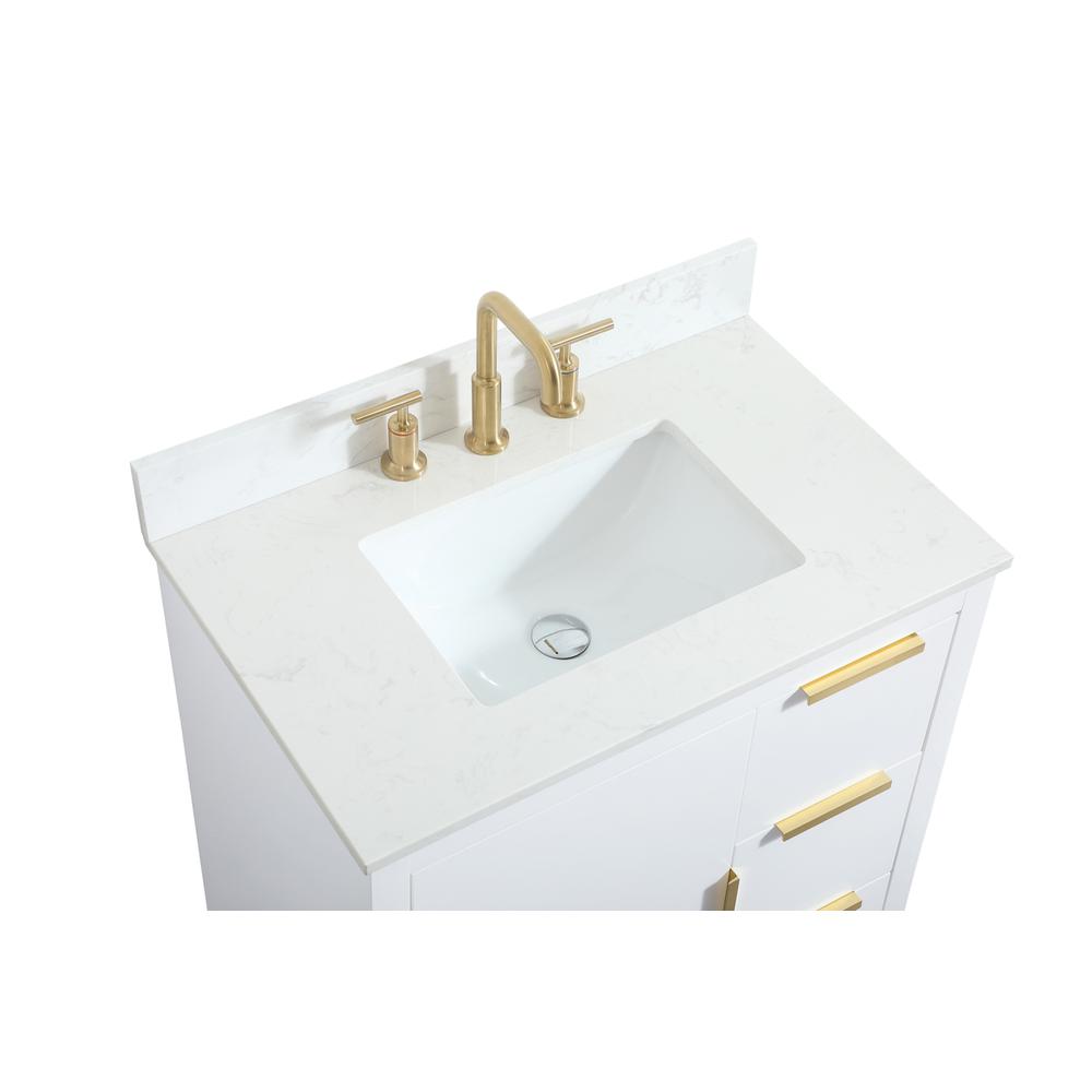 30 inch Single bathroom vanity in white with backsplash. Picture 10
